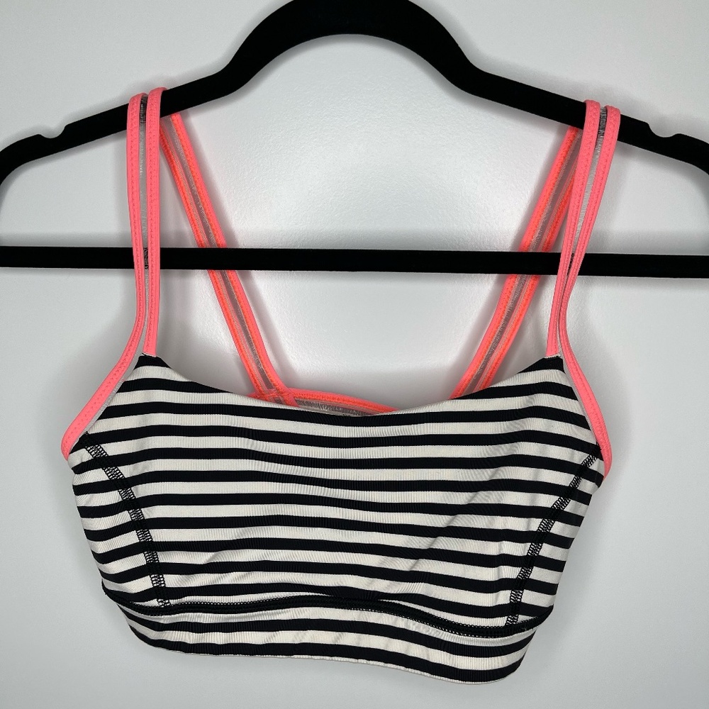 lululemon athletica, W&B strips with coral mesh strapped bra, size 6